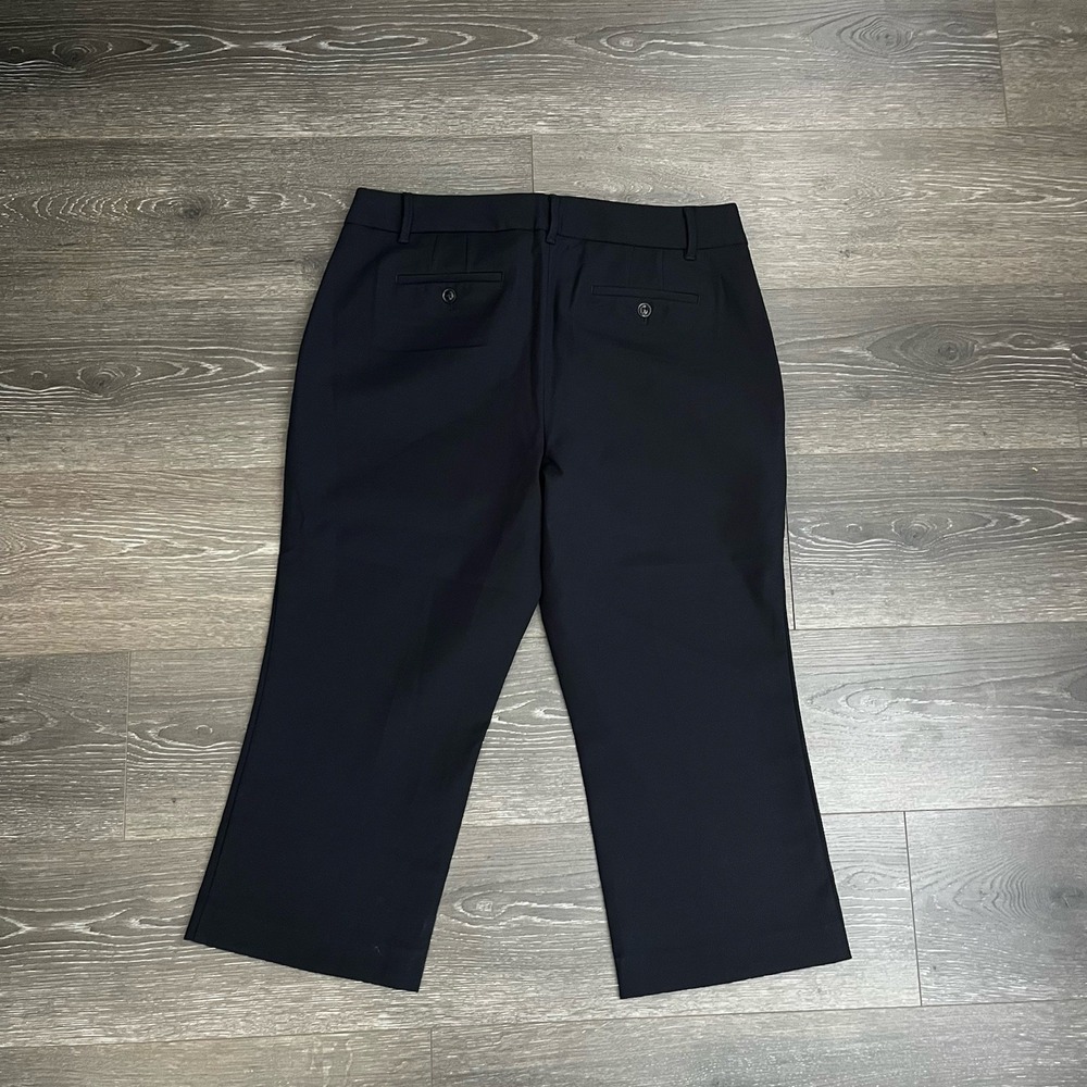 Talbots Pants Women's 14P Black Heritage Cropped Academia Stretch Flat Front - Picture 3 of 8